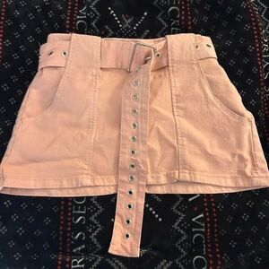 Love Tree Light Pink Mini Skirt with Belt